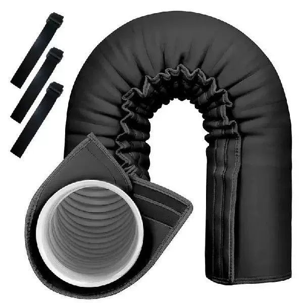 Unisex one size insulated flexible exhaust pipe sleeve with Velcro safety strap for portable air conditioners and dryers Stornfield