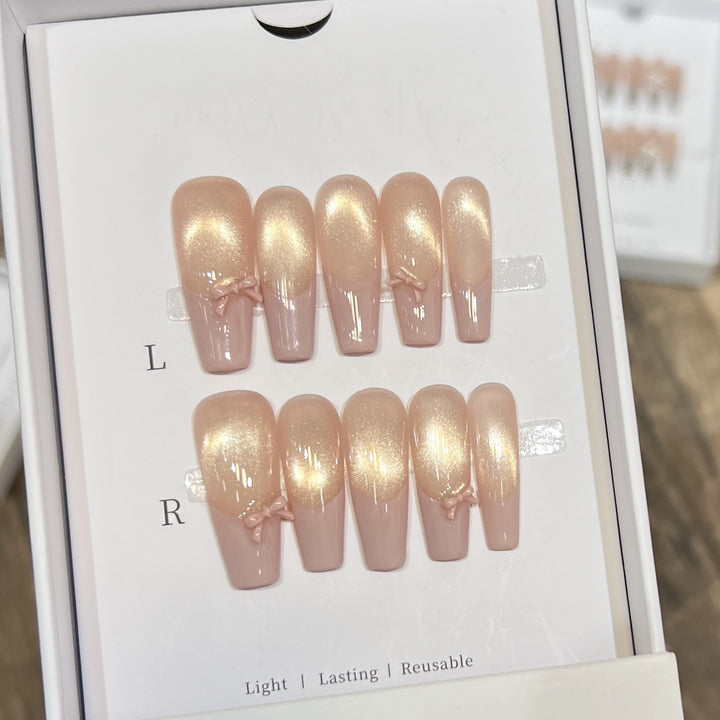 Elegant Reusable Press-On Nail Art Set
