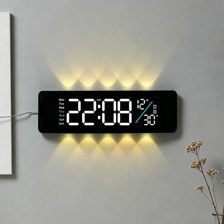 Digital display alarm clock with weekday display and temperature Stornfield
