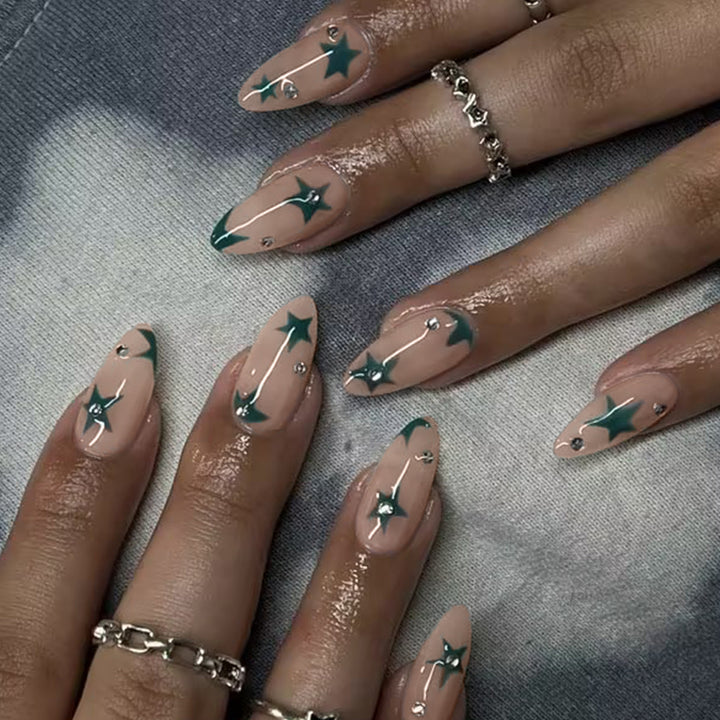 Decorative Press-On Nail Art Set with Star Patterns Stornfield