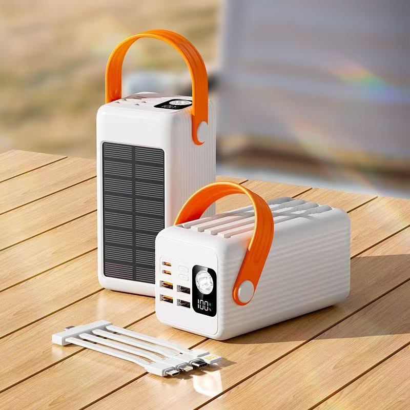 Portable Solar Power Bank with Integrated LED Light and Fast Charging Function Stornfield