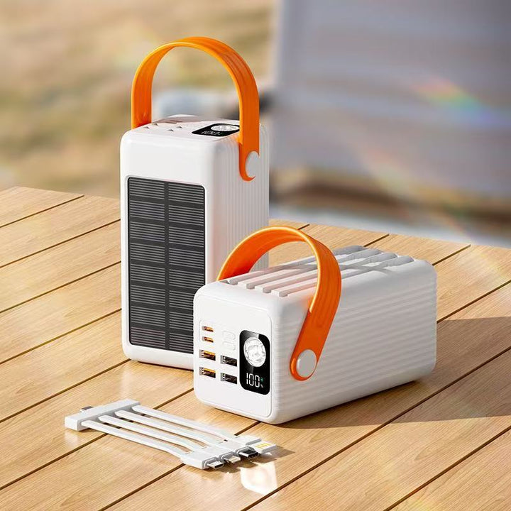 Portable Solar Power Bank with Integrated LED Light and Fast Charging Function Stornfield
