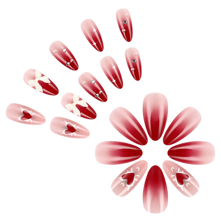 Artistic Heart-Themed Press-On Nails Stornfield