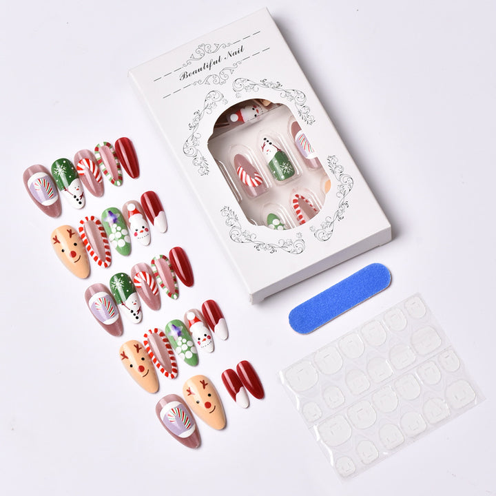 Festive Holiday-Themed Press-On Nail Art Set Stornfield 1790636733