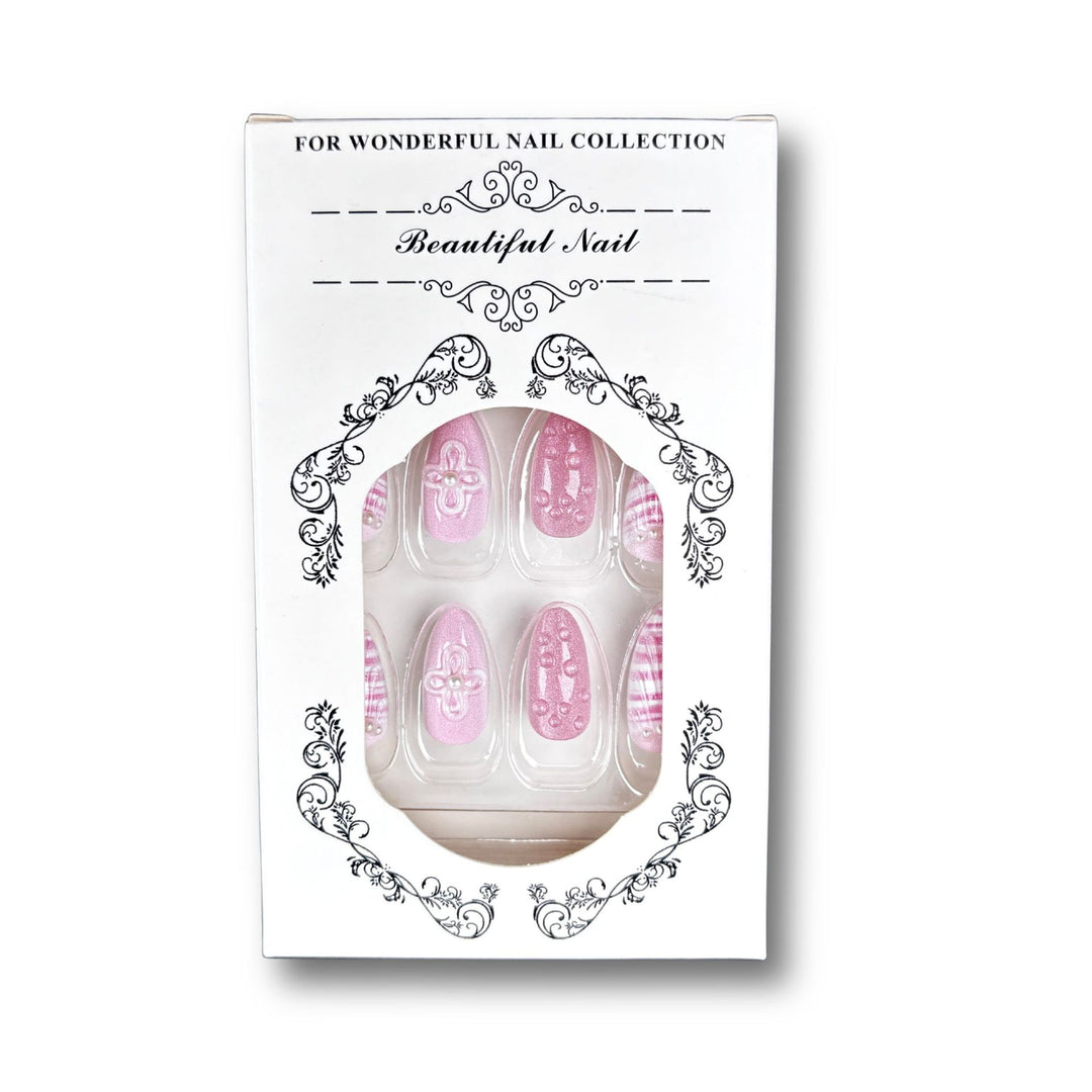 Elegant Decorative Press-On Nail Set 1790745418