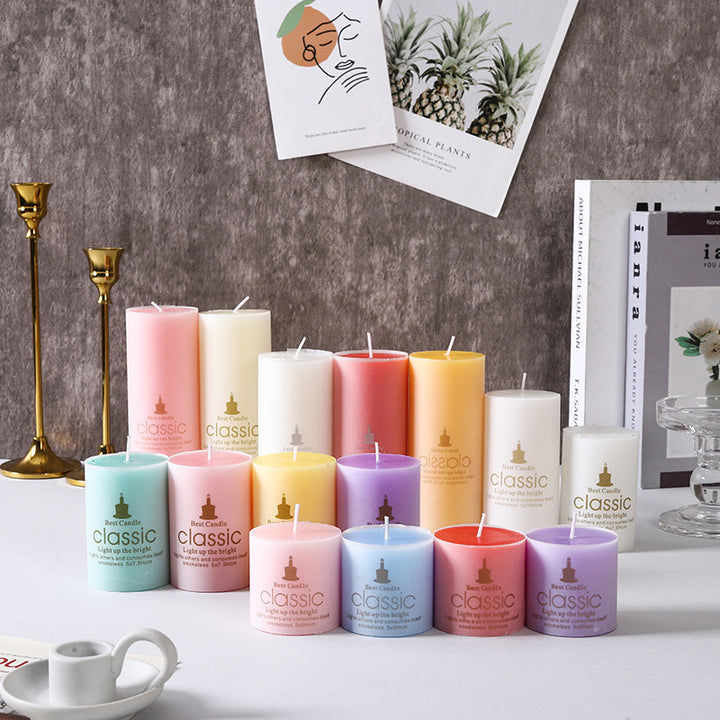 Scented Decorative Pillar Candle Set with Mixed Heights and Clean-Burn Wax