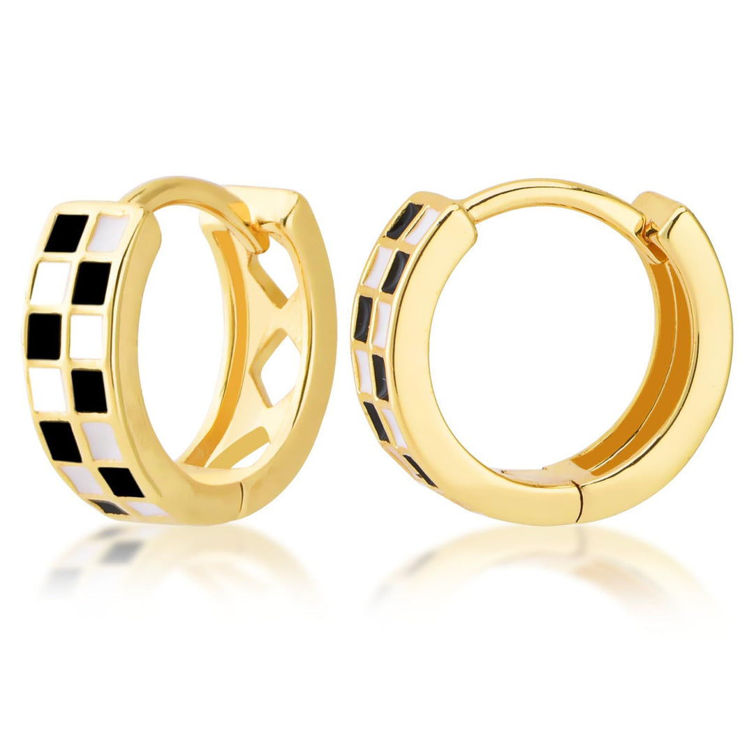 Modern Geometric Enamel Hoop Earrings Stornfield