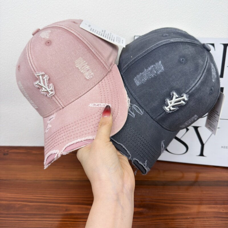 Men's Distressed Denim Adjustable Baseball Cap Stornfield