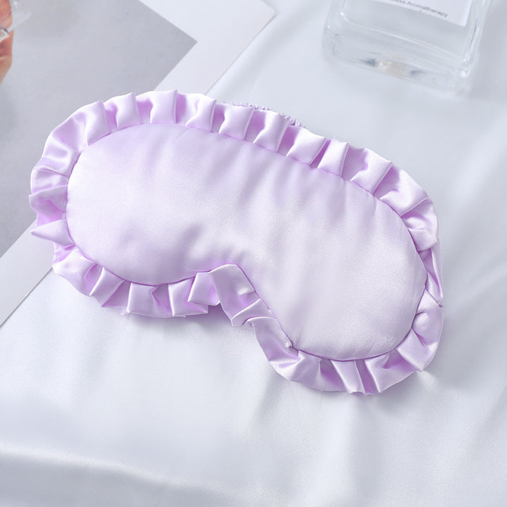 Women's nan satin-gloss eye mask with ergonomic contour, frilled ruffle edge, and gentle padding Stornfield