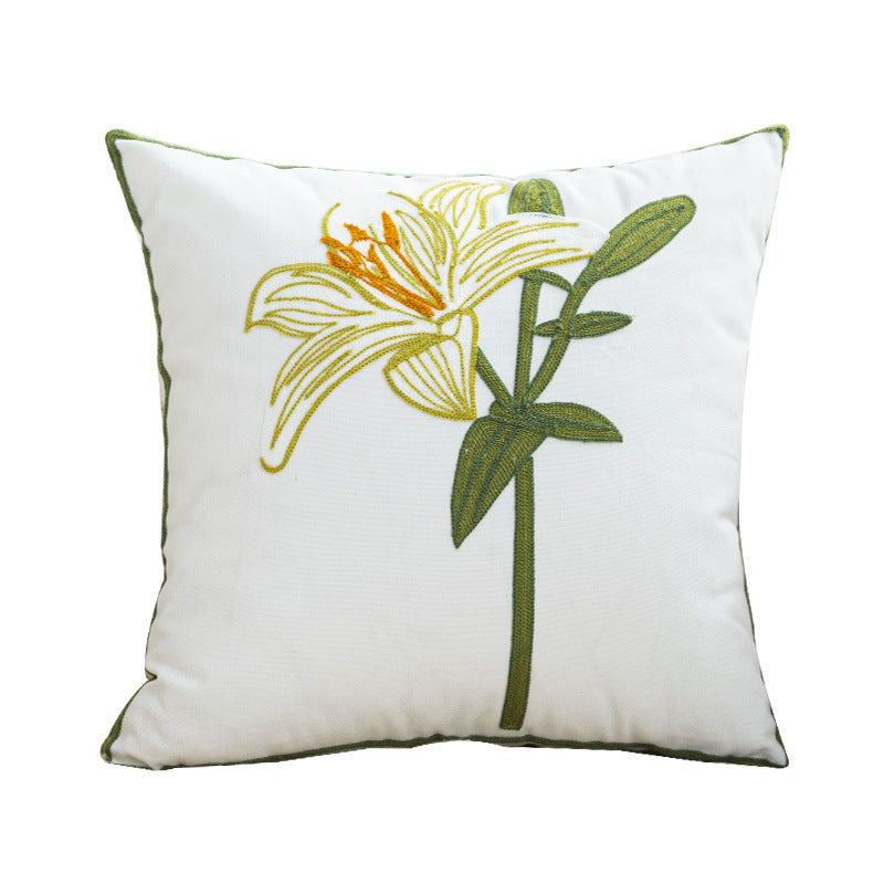 Women Decorative Cushion Cover with Fine Floral Embroidery Stornfield