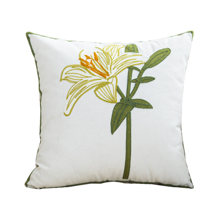 Women Decorative Cushion Cover with Fine Floral Embroidery Stornfield