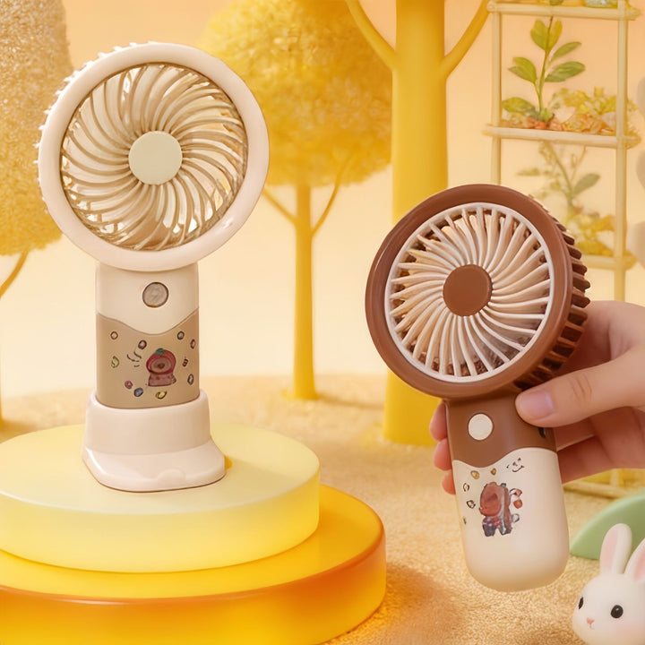 Ladies portable hand fan with ergonomic design and cute motif Stornfield