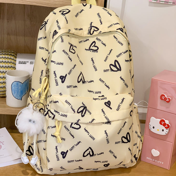 Playful Heart-Patterned Backpack Stornfield