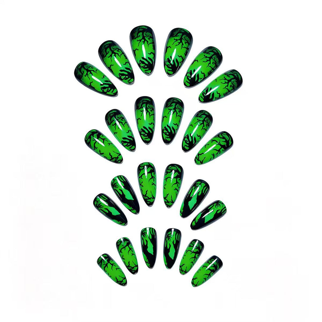 Creative nail art with spooky tree design Stornfield