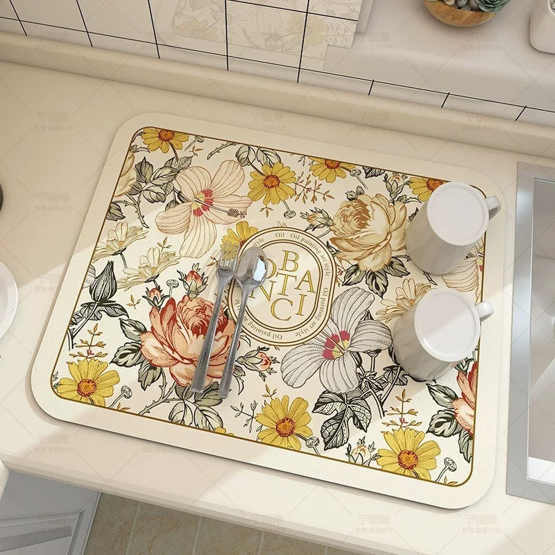 Decorative Botanical Kitchen Mat