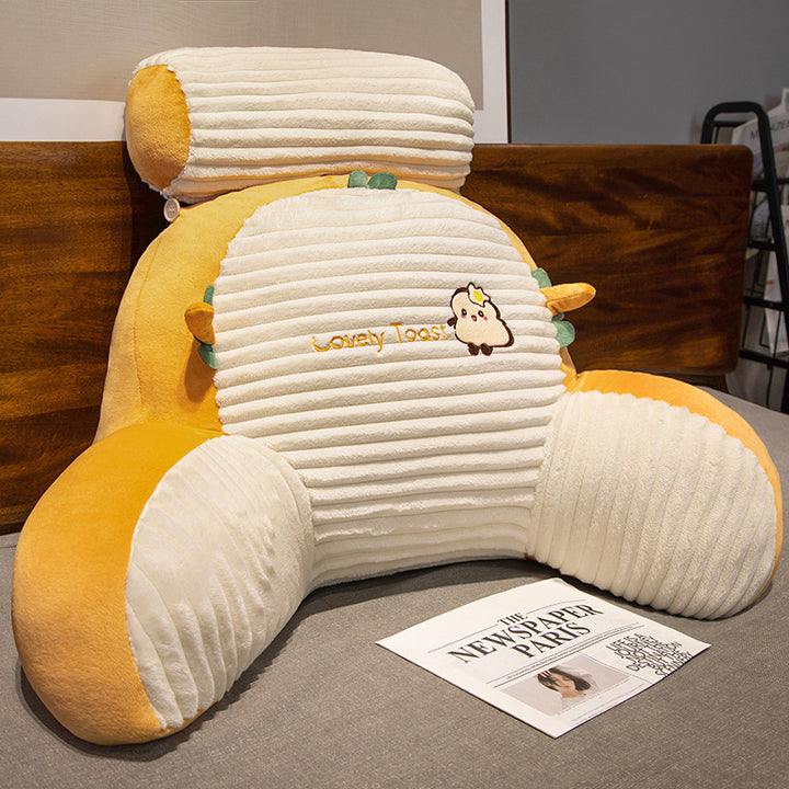 Plush back support pillow in toast design Stornfield