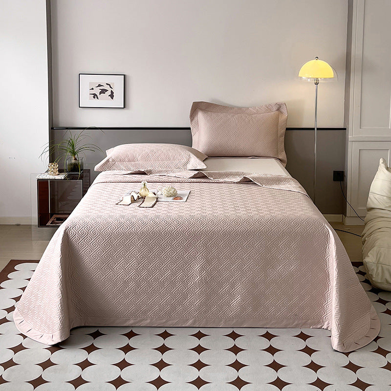 Quilted Jacquard Bedspread Set with Matching Pillow Shams