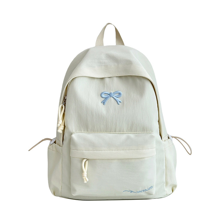 Bow-Embossed Casual School Backpack Stornfield
