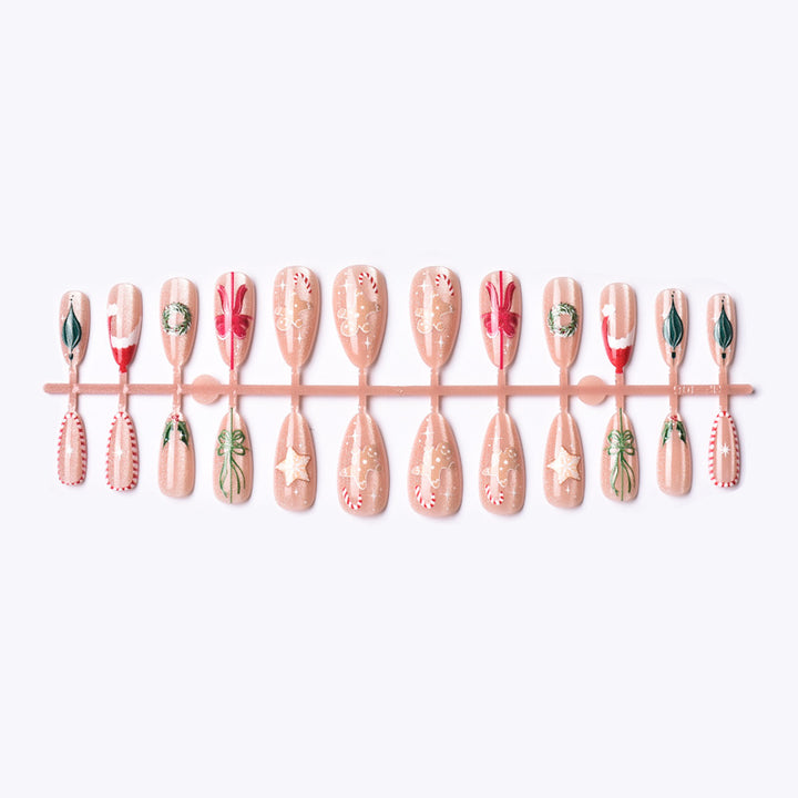 Christmas-Themed Decorative Press-On Nail Art Set
