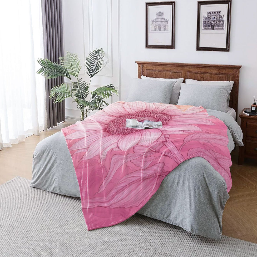 Artistic Floral Design Throw Blanket