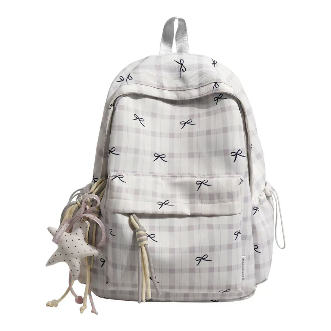 Backpack with Playful Checkered Pattern and Practical Compartments Stornfield