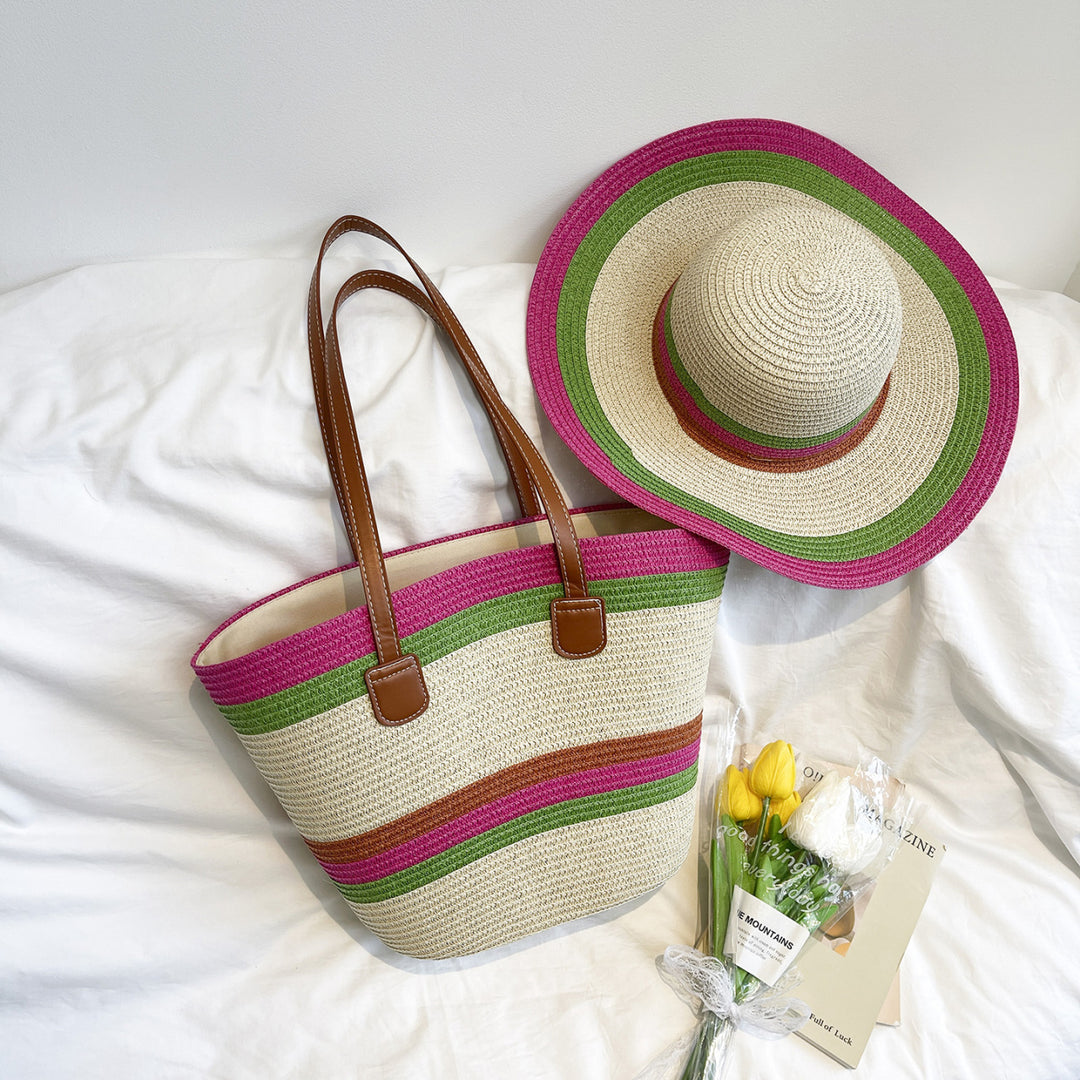 WoColorful Straw Beach Tote Bag Stornfield