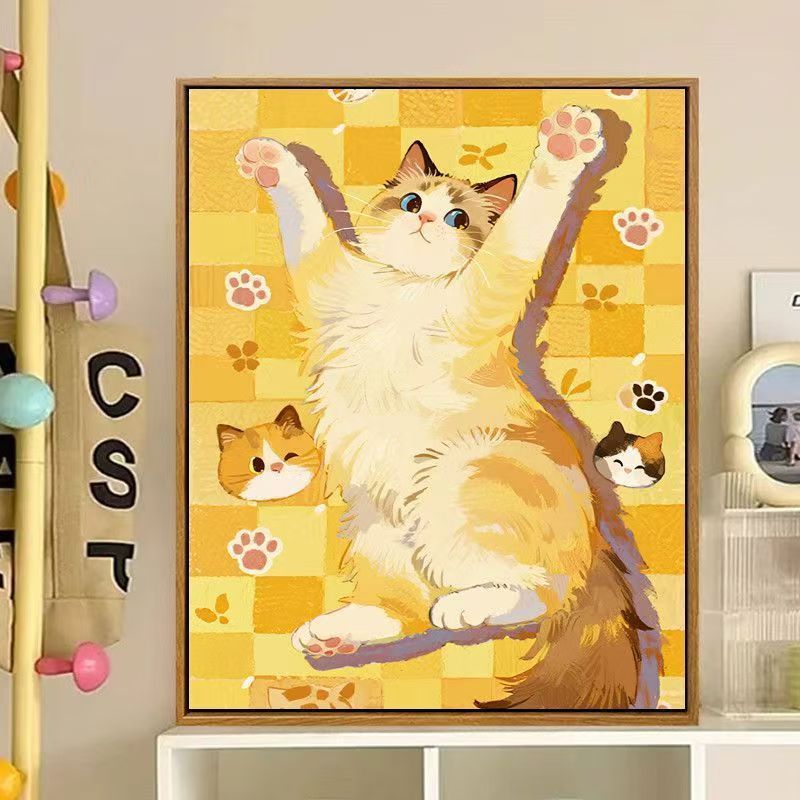 Cute Cat-Themed Decorative Canvas Art Stornfield