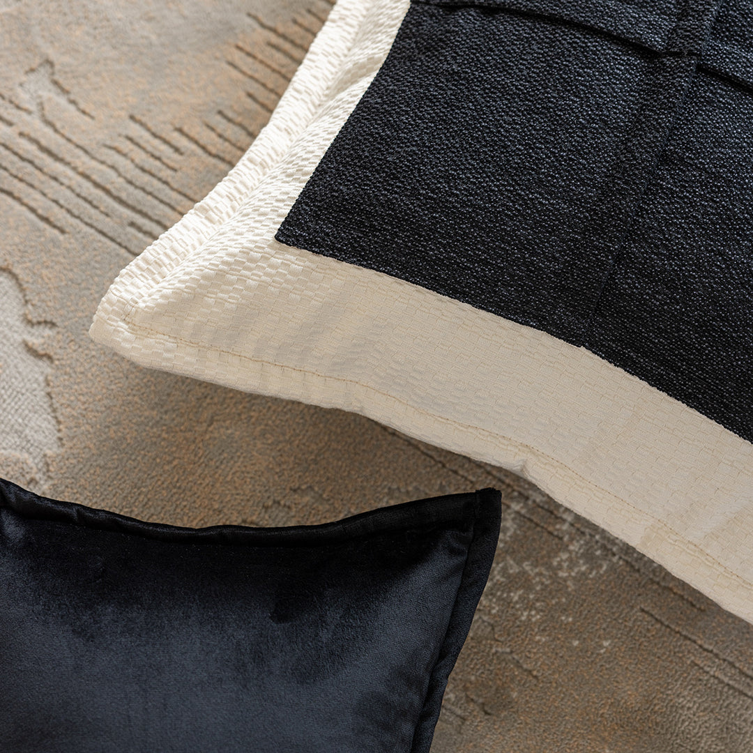 Decorative cushion with high-quality faux leather cover