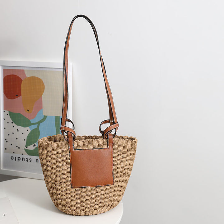 Basket bag with elegant leather detail Stornfield