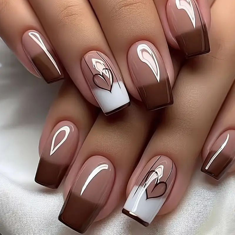 Artistic Heart-Embellished Nail Design Stornfield