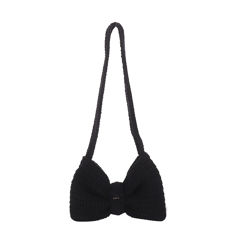 Bow-Detail Crochet Handbag