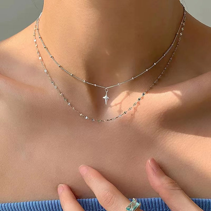 Layered Star and Dot Chain Necklace Stornfield