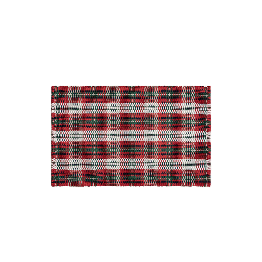 Hand-woven table runner in a traditional check pattern with a sturdy cotton structure Stornfield