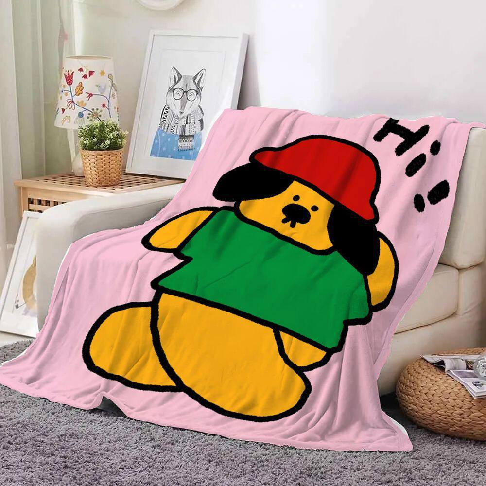 Cartoon Cat-Themed Fleece Throw Blanket