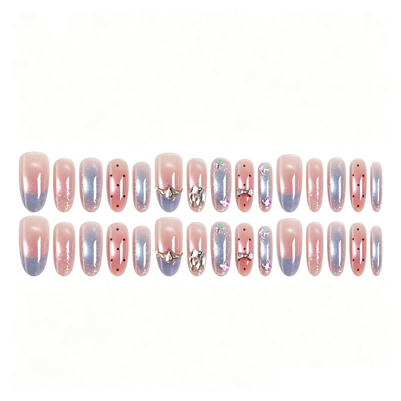 Art nails in elegant premium design with rhinestone and glitter elements Stornfield