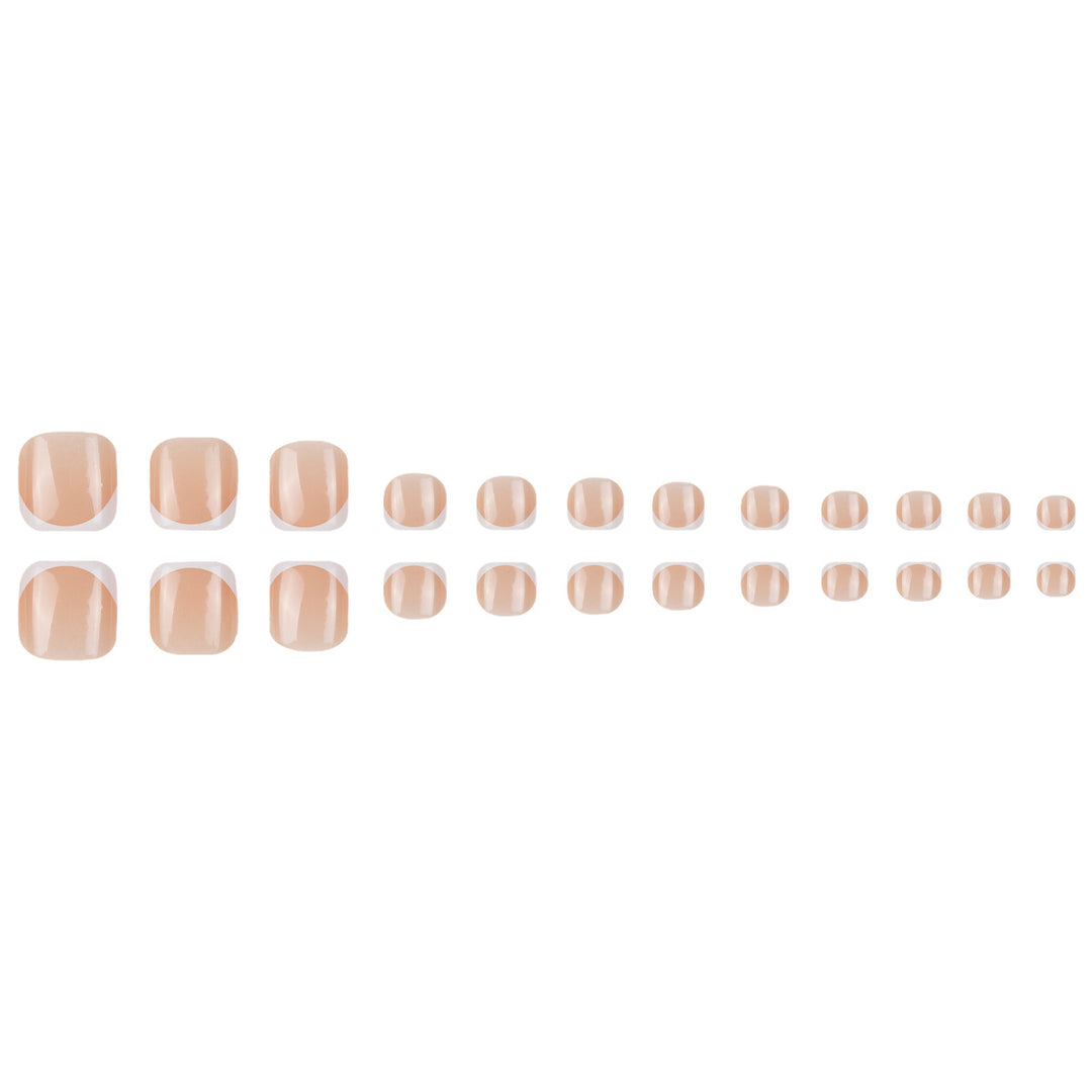 Elegant French Tip Press-On Toenails Stornfield 1789085938