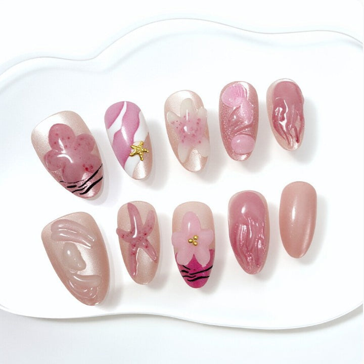 Artificial nails with floral accents Stornfield