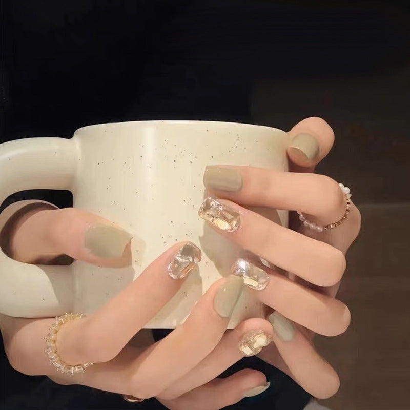 Decorative Press-On Nail Art with Elegant Black Tips Stornfield