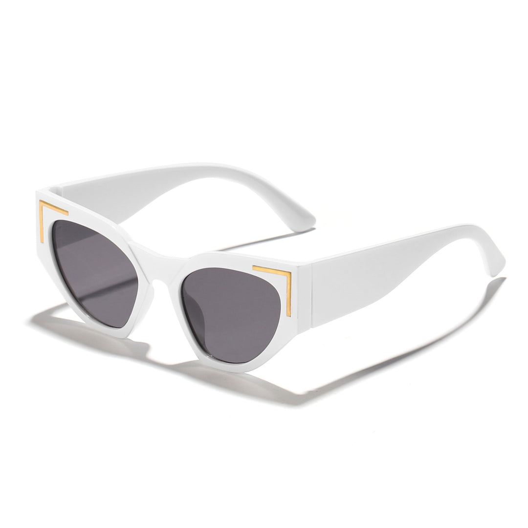 Women's Creative Cat-Eye Sunglasses with Transparent Frame and Brown Lenses Stornfield