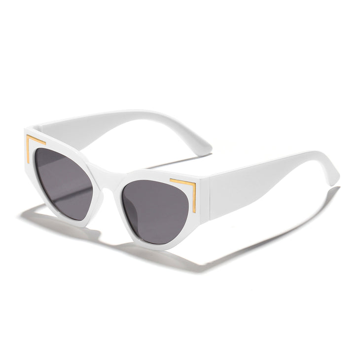 Women's Creative Cat-Eye Sunglasses with Transparent Frame and Brown Lenses Stornfield