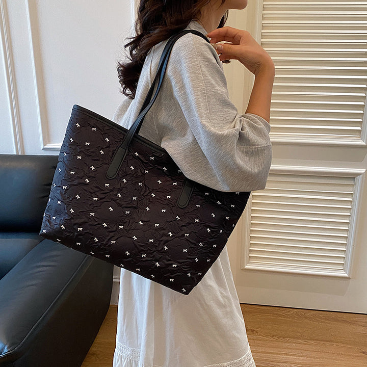 Quilted Tote Bag with Pattern Stornfield