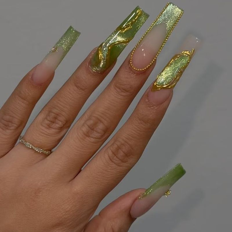 Elegant Floral Acrylic Nail Design Enhancements Stornfield