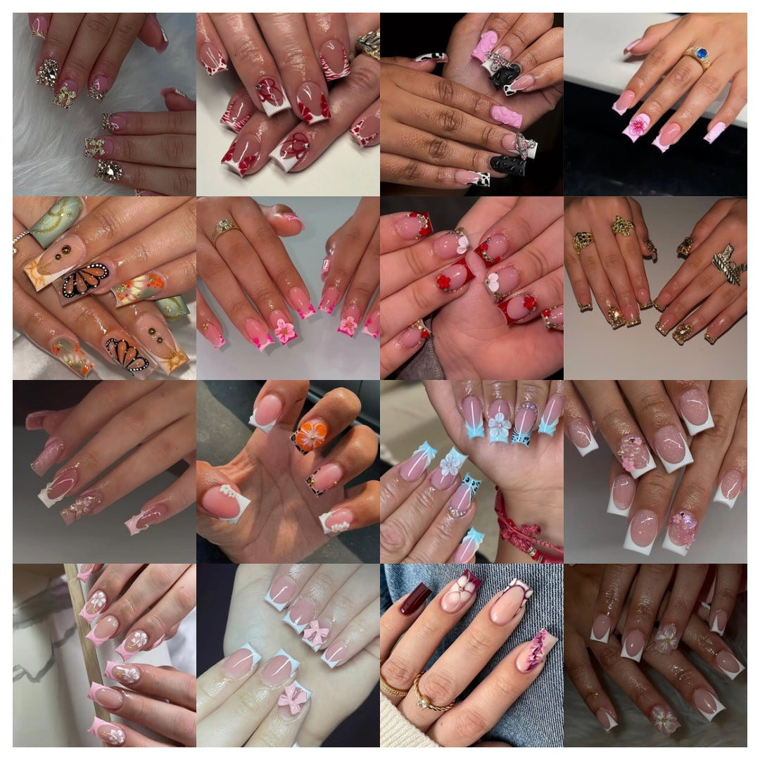Creative 3D Bow and Pearl Nail Extensions Stornfield