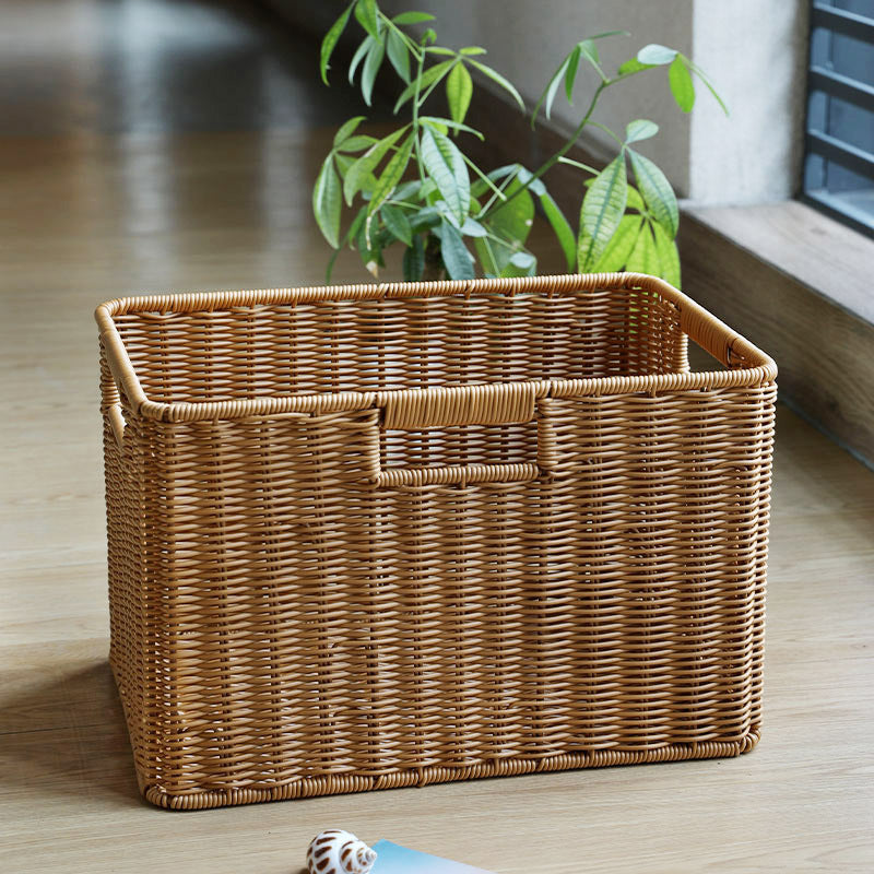 Woven Storage Basket with Ergonomic Cutout Handles Stornfield