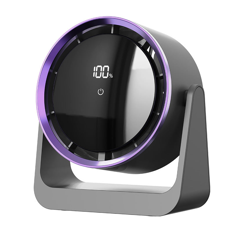 Unisex nan compact rechargeable bladeless desktop air circulator with LED battery display and tilt function Stornfield
