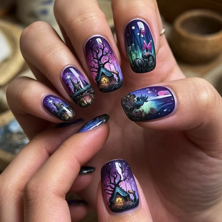 Fairy Tale Forest Design Artificial Nails Stornfield