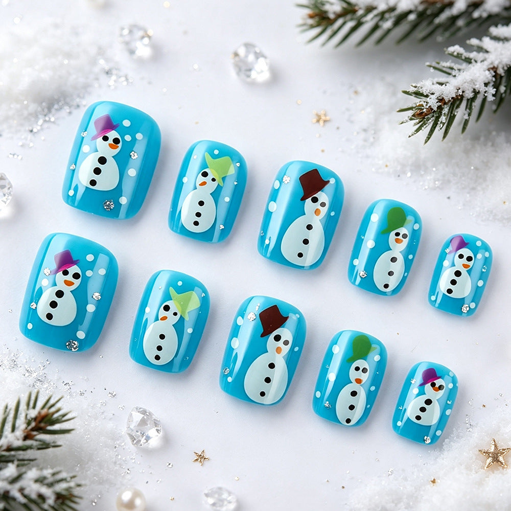 Seasonal Snowman Press-On Nail Art Stornfield