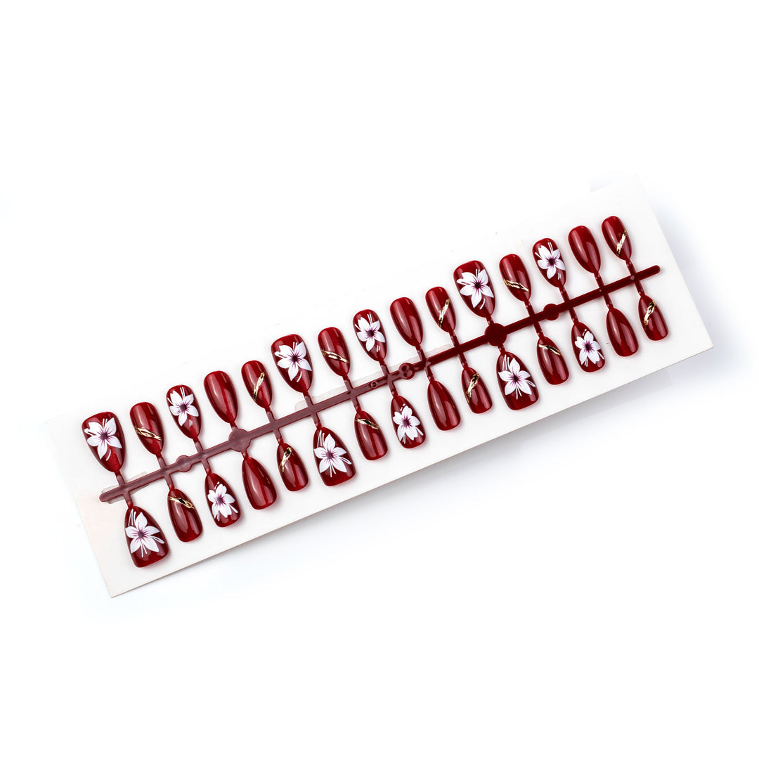 Floral Patterned Press-On Nail Art Set Stornfield