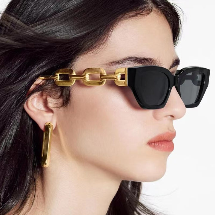 Women's Cat-Eye Sunglasses with Decorative Chain Frame Stornfield