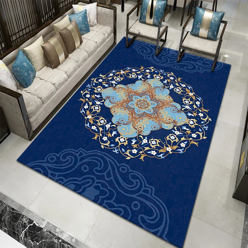 Vintage-inspired geometric pattern rug